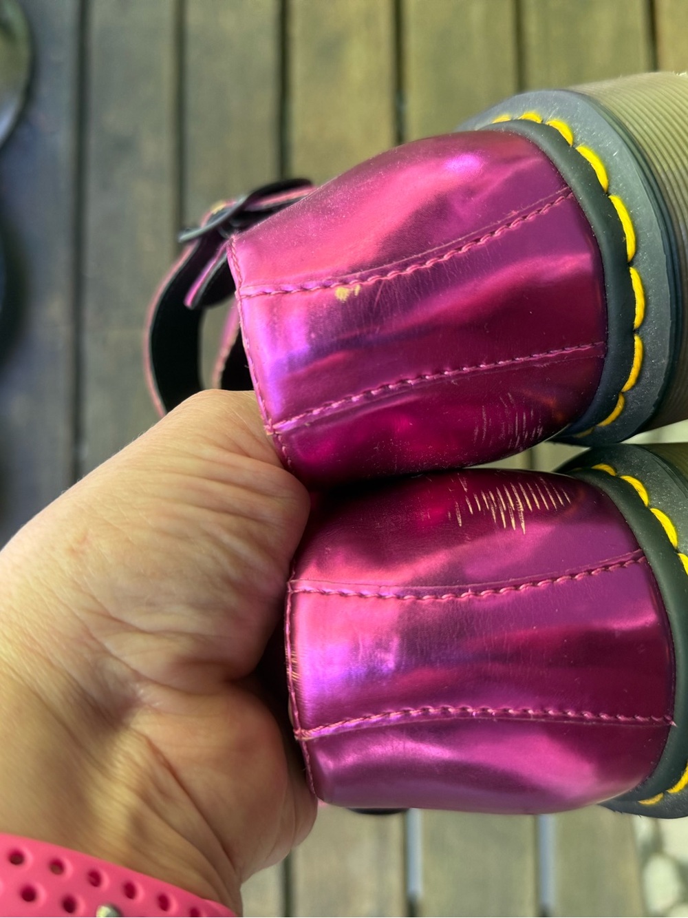 Dr. Martens 5026 Mary Jane Metallic Pink Fuschia UK7 US9 vintage Y2K - Picture 8 of 9